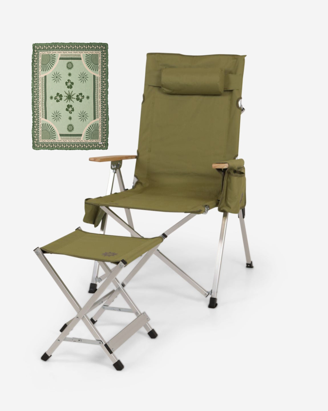 Pine Chair and Olive Rug Bundle
