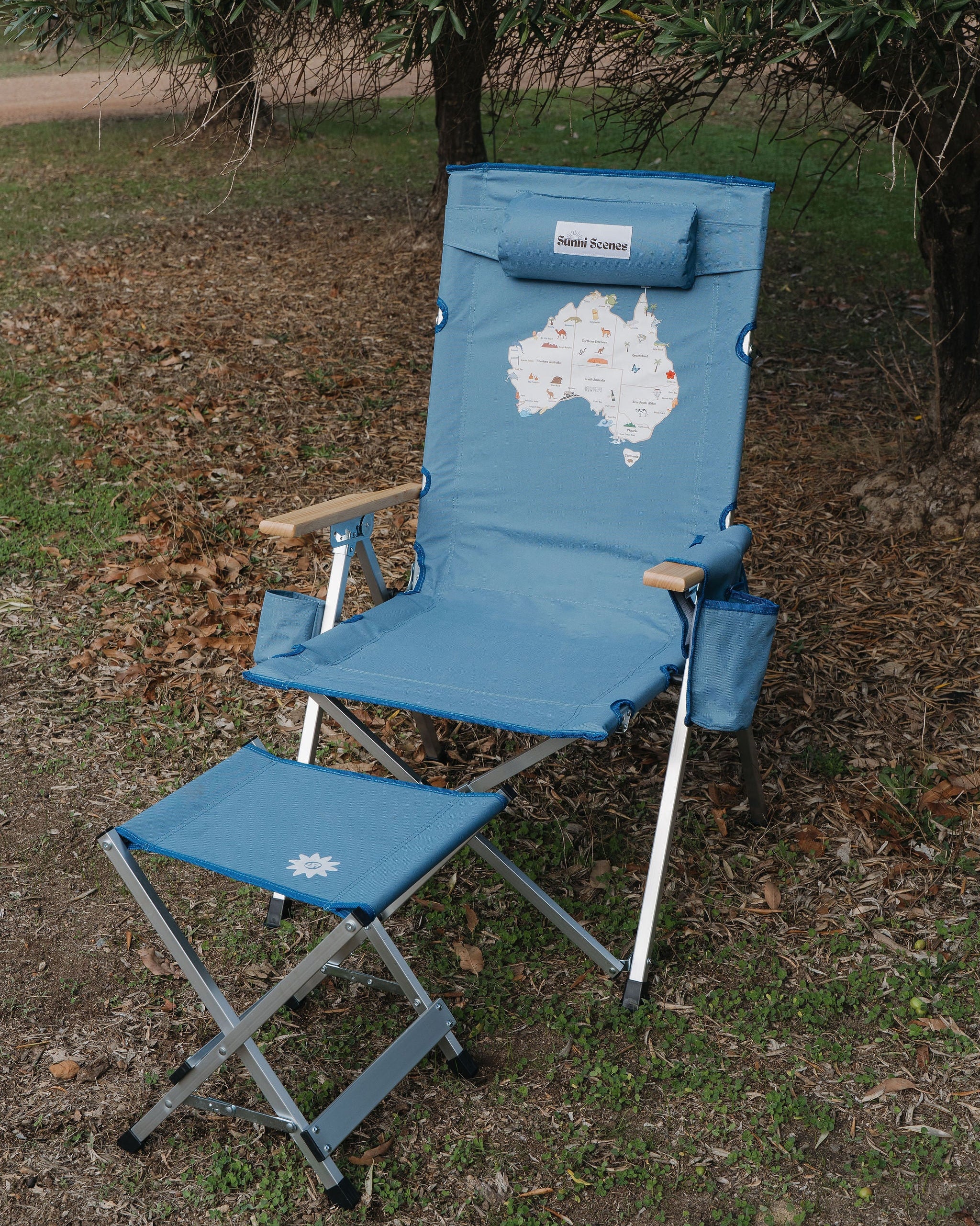 Aussie Printed Reclining Camp Chair